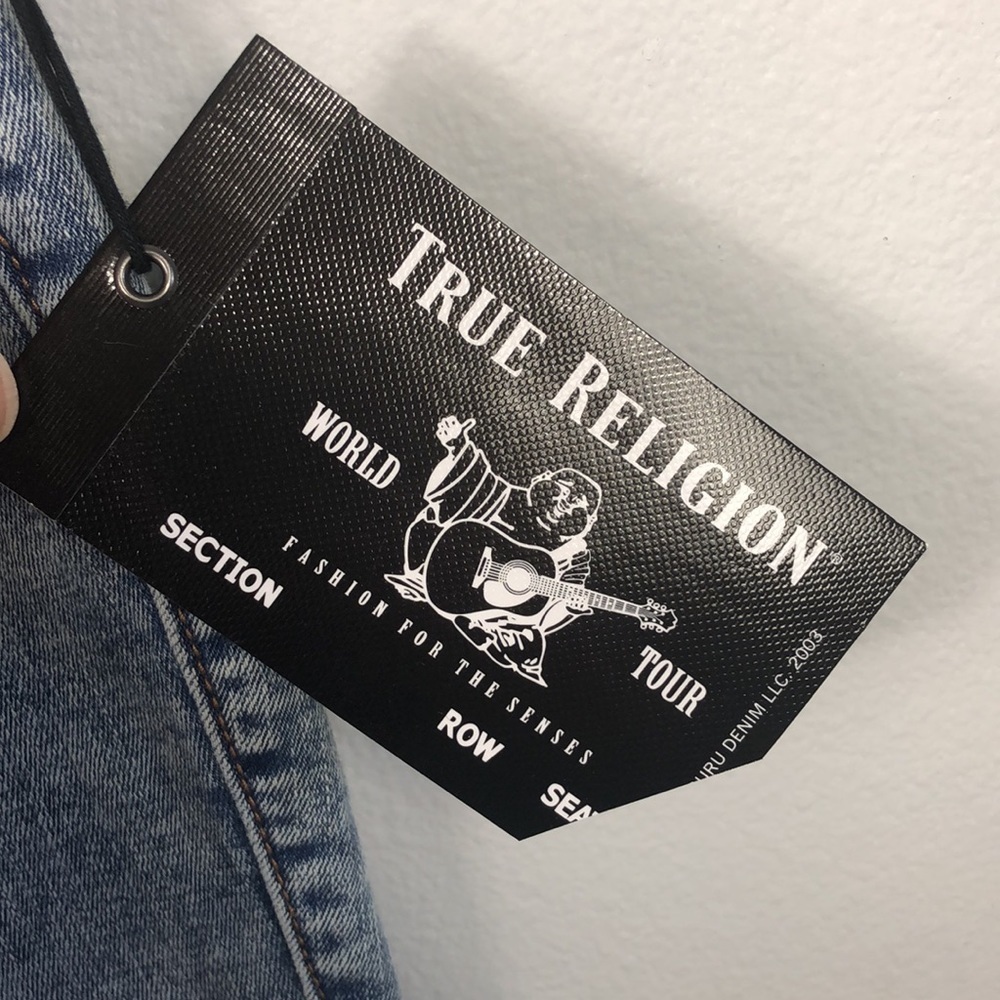 NWT TRUE RELIGION Jenny Curvy Jeans Mid Rise Skinny Vintage Light Wash 26 Fray - Picture 9 of 12